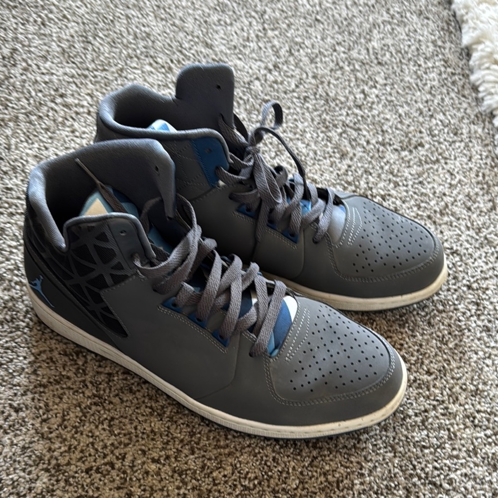 Nike Gray and Blue High-Top Sneakers